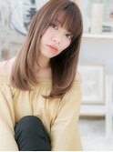 厚めバング大人可愛いミルクティーブラウンc6上尾20代30代40代