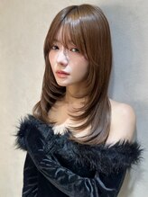 ロンド ルージュ 銀座店(Lond rouge) ワイドバングイメチェン美髪外ハネボブ+レイヤーカット韓国/銀座