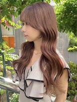 チュラバイアルティナ 海老名(Chula by artina)&nbsp;韓国風巻き/アプリコットオレンジ/ブリーチなしダブルカラー