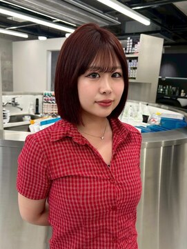 ショート/レイヤー/ボブ/ローズブラウン