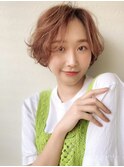 愛されゆるふわショート/デジタルパーマオレンジブラウンp北浦和