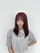 アロハナ 津店(ALOHANA)&nbsp;チェリーレッド/ミディアムレイヤー/ケアブリーチ/髪質改善
