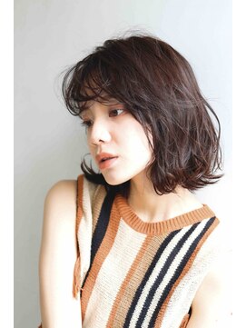 ムウ 難波(MOU) ボブクールショート前髪イメチェンピンクベージュ30代40代50代