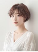 ナチュラルミニボブ×シースルーバング