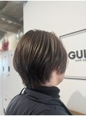 丸みショートで首元すっきり