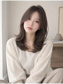 セミロング30代40代ヨシンモリ/レイヤー前髪なし前髪あり池袋