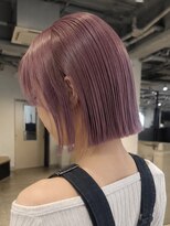 ゲーム 梅田(GAME) タッセルボブ/ピンクラベンダー/一回ブリーチ/髪質改善