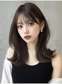 ロングレイヤー/シースルーぱっつん/韓国ヘア