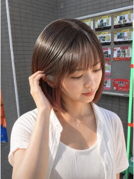 アッシュ 川崎店(Ash) ボブ　グラデーションカラー　ブラウン　チェリーレッド