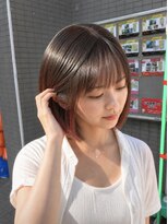 アッシュ 川崎店(Ash) ボブ グラデーションカラー ブラウン チェリーレッド