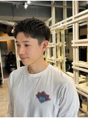 大人気アップバング メンズビジネスツーブロックショート