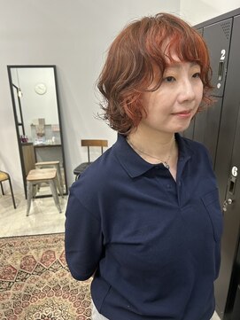 リンダ(LINDA) マッシュボブ/インナーカラー/オレンジ[札幌美容室LINDA]