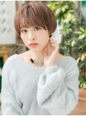大人かわいい斜めバングナチュラルショートa戸頭20代30代40代