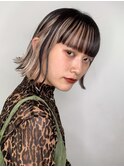 個性派インナーカラーと外はねボブ