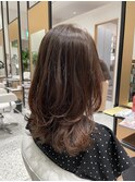 【ミディアムヘア】簡単再現☆マロンベージュのくびれミディ