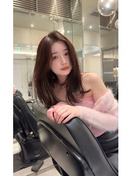 ノク 渋谷(nok) 外、内兼用ミディアム_黒髪小顔オリーブグレーココアベージュ