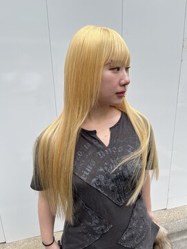 ヘアー アレス(hair ales) 抜きっぱなし ブロンド ハイトーン ウルフエクステ レイヤー