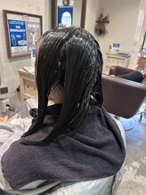 ＊縮毛矯正第二剤　塗布　酸化　硬化収斂　成分定着