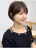 前髪カット*イメチェンショートボブ*カーキグレージュ