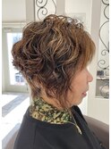 ウェーブ×ショートアシメ