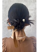 スタイル 横浜(STYLE)&nbsp;編み込みシニヨン／ヘアセット／リボン／カチモリ