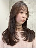 ワンカールで可愛い×ぱっつん前髪×ロングレイヤー表参道