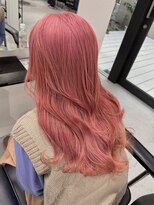 リムレスバイサンク 万代 新潟駅(LIMLESS by cinq) ピンクベージュペールピンクカラー顔周りワンホンレイヤーカット