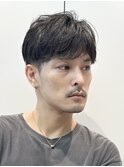 マッシュセンターパートスパイキーショートメンズカットmen's