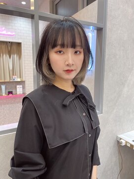 ロンドルピナス 小倉(Lond Lupinus) 黒髪カタログ/オリーブグレー/ココアベージュ/小顔に見せるヘア