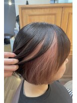 ミーツ meets+ 【インナーカラー】大人可愛いサーモンピンク