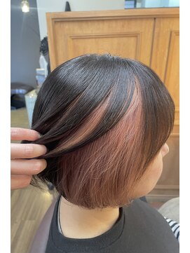 ミーツ meets+ 【インナーカラー】大人可愛いサーモンピンク