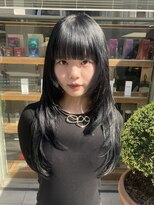 ピークアブー ワン(PEEK-A-BOO ONE)&nbsp;ロングレイヤーカットフェイスレイヤー暗髪ブラックカラー