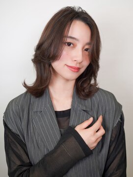 ラフィスヘアードープ 新宿店(La fith hair dope) 【La fith】レイヤーボブ×カーテンバング×オリーブグレージュ