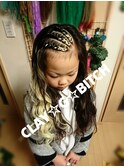 仙台コーンロー 編み込み キッズダンス エクステヘアセット