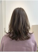 ミルクティーグレージュ×ゆるウェーブ(バック)