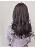 小顔セミウェットウェーブピンクベージュハイライトカラー