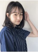 【SiSTA】田中20代30代シースルーバング外ハネ切りっぱなしボブ