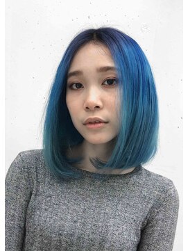 ラブ ロック Love' Lock ブルーのグラデーションカラー・ブリーチ・マニックパニック