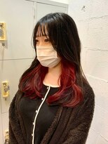 エム(EM) ブリーチインナーカラーピンクカラー前髪カットトリートメント