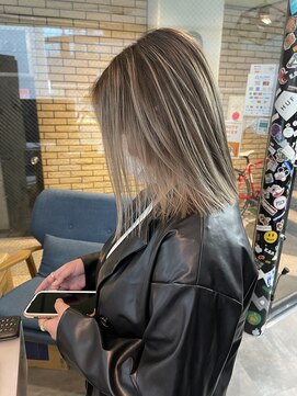 ラフ(LAFF) #バレイヤージュ#グレージュカラー#ボブウルフ#ココアベージュ