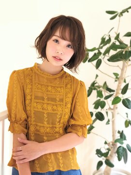 アニモフィオレンテ せんげん台西口店(animo FIORENTE) +animoせんげん台+斜めバング×ふんわりカールボブパーマS