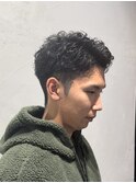 【曽我尾真生】短髪アップバング/ツーブロック/ビジネスパーマ