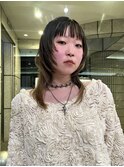 デザインウルフカット顔まわりレイヤー似合わせカット