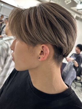 センターパート/ココアブラウン/フェザーパーマ 