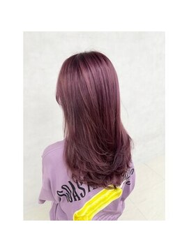 アース オーセンティック 越谷レイクタウン店(EARTH Authentic) 越谷ブリーチダブルカラー鮮やかピンクカラーレイヤー