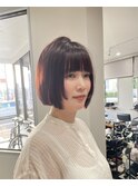 ストレートボブ/ピンクブラウン