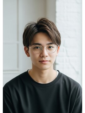 デバイス バイ フレイムス 越谷(DEVICE by Frames) メンズカット/チャコールグレー/ショート/センターパート/越谷