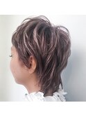 【ゲストヘア】バイオレットアッシュのウルフショート
