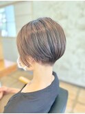 まるみショート大人可愛い小顔ナチュラル透明感カラー20代30代