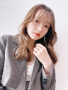 アイティーバイアルバム 下北沢店(IT by ALBUM) 韓国風くびれヘアまろベージュ_斜めバング_99000